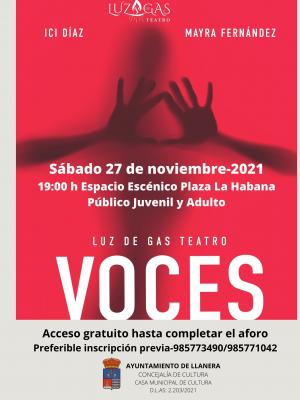 El Tapin - La Plaza de La Habana acoge el sábado 27 de noviembre la representación teatral "Voces"